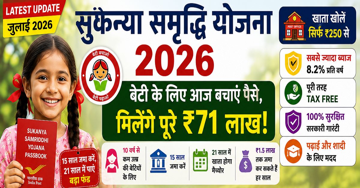 Sukanya Samriddhi Yojana 2026 Post Office Scheme ₹71 Lakh Calculator Girl Child
